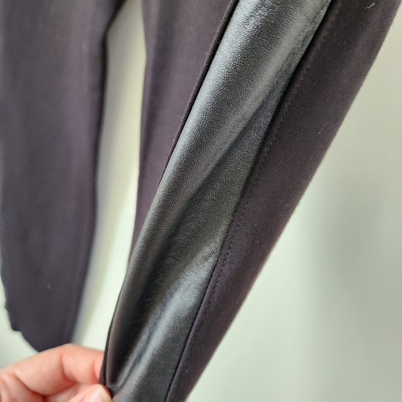 WHBM Faux Leather Panel Ponte Legging Size M - Picture 4 of 7